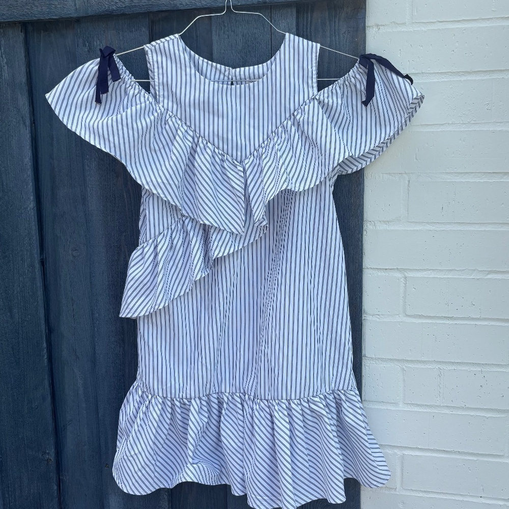 HABITUAL GIRL MULTI RUFFLE SHIFT DRESS- size 10